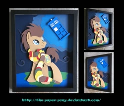 Size: 967x826 | Tagged: safe, artist:the-paper-pony, doctor whooves, pony, doctor who, male, shadowbox, solo, stallion, tardis