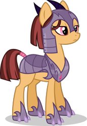 Size: 3000x4350 | Tagged: safe, artist:ambassad0r, oc, oc only, oc:cupcake, armor, next generation, offspring, pandoraverse, parent:cheese sandwich, parent:pinkie pie, parents:cheesepie, royal guard, simple background, solo, transparent background