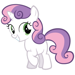 Size: 3000x3000 | Tagged: safe, artist:sky-wrench, sweetie belle, appleoosa's most wanted, cute, grin, looking at you, raised hoof, simple background, smiling, solo, transparent background, vector