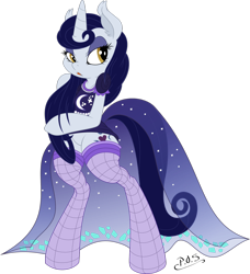 Size: 1280x1402 | Tagged: safe, artist:dfectivedvice, artist:midnightblitzz, moonlight raven, pony, semi-anthro, unicorn, canterlot boutique, checkered socks, clothes, cute, dress, female, goth pony, mare, over the moon, simple background, socks, solo, transparent background