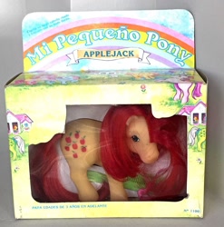 Size: 1466x1482 | Tagged: safe, applejack (g1), g1, package, spanish, toy