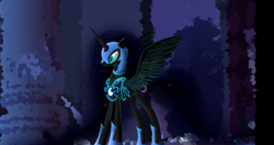 Size: 3800x2000 | Tagged: safe, artist:vladimir-zharkov, nightmare moon, alicorn, friendship is magic, castle of the royal pony sisters, female, mare, scene interpretation, solo