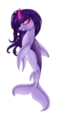 Size: 950x2000 | Tagged: safe, artist:blackfreya, changeling, dolphin, hybrid, male, purple changeling, simple background, solo, transparent background