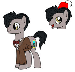 Size: 832x800 | Tagged: safe, artist:legotfstuff, doctor whooves, pony, bowtie, doctor who, eleventh doctor, fez, hat, male, ponified, stallion