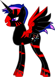 Size: 385x539 | Tagged: safe, oc, oc only, alicorn, pony, pony creator, donut steel, red and black oc, simple background, solo, transparent background