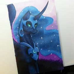 Size: 1280x1280 | Tagged: safe, artist:skyeterri, nightmare moon, markers, photo, solo, traditional art