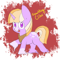 Size: 900x900 | Tagged: safe, artist:sweet-poni, oc, oc only, oc:sparkling cider, colt, foal, male, offspring, parent:big macintosh, parent:twilight sparkle, parents:twimac, solo, watermark