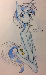 Size: 790x1280 | Tagged: safe, artist:divided-s, derpibooru import, minuette, solo, traditional art