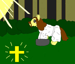 Size: 702x603 | Tagged: safe, artist:relativeequinox, background pony strikes again, christianity, drama bait, jesus christ, op is a cuck, op is trying to start shit, ponified, quality, religion, solo, trollbait