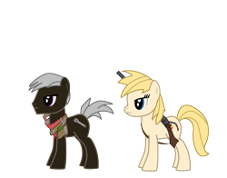 Size: 830x650 | Tagged: safe, artist:salted pingas, oc, oc only, oc:break action, oc:rusty ratchet, earth pony, pony, fallout equestria, fallout equestria: sweet child of mine, gun, neckerchief, pzh-43, shotgun, simple background, toolbelt, tools, transparent background, vector, weapon