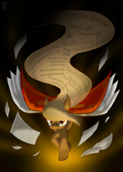 Size: 2500x3500 | Tagged: safe, artist:dragonwolfrooke, oc, oc only, oc:page turner, object pony, original species, book, ponified, solo, surreal