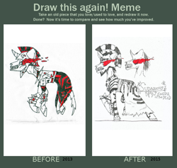 Size: 784x744 | Tagged: safe, artist:krashface, oc, oc only, oc:sudarious, pony, draw this again, meme, necromancer, pony necromancer