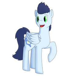 Size: 1024x1024 | Tagged: safe, artist:pyr0cat, soarin', pegasus, pony, blue coat, blue mane, male, solo, stallion, wings