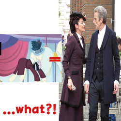 Size: 500x500 | Tagged: safe, rarity investigates, blouse, boater hat, clothes, comparison, doctor who, michelle gomez, missy, overcoat, peter capaldi, shirt, the master, trousers, twelfth doctor, waistcoat, walking suit