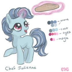 Size: 822x815 | Tagged: safe, artist:mcponyponypony, oc, oc only, oc:chef julienne, oc:chefjulienne, pony, unicorn, blank flank, solo