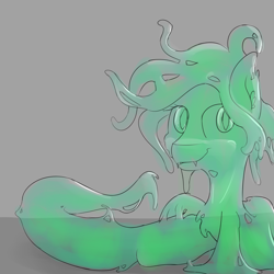 Size: 1600x1600 | Tagged: source needed, safe, artist:ampderg, oc, oc only, goo pony, hybrid, lamia, original species, badumsquish approved, female, slime, slimia, solo