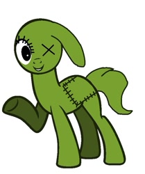 Size: 619x739 | Tagged: safe, artist:bettybop920, oc, oc only, oc:ox, bald, blank flank, missing eye, ponysona, ugly doll