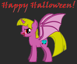 Size: 588x490 | Tagged: safe, artist:iceagelover, oc, oc only, alicorn, pony, undead, vampire, vampony, alicorn oc, blood, happy halloween, solo