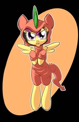 Size: 825x1275 | Tagged: safe, artist:firebrandkun, scootaloo, dragon, pony, bipedal, clothes, cosplay, solo