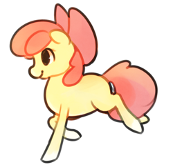 Size: 648x626 | Tagged: safe, artist:bunarts, apple bloom, earth pony, pony, female, filly, simple background, solo, white background