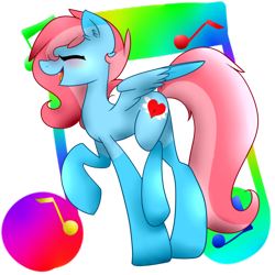 Size: 894x894 | Tagged: safe, oc, oc:heart song, pony, blue, singing, solo