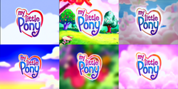 Size: 1920x960 | Tagged: safe, screencap, a charming birthday, a very minty christmas, dancing in the clouds, friends are never far away, g3, the princess promenade, the runaway rainbow, blurry, cloud, cloudy, compilation, logo, my little pony, my little pony logo, sky