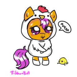 Size: 900x900 | Tagged: safe, artist:ribbonbell, scootaloo, chicken, cute, cutealoo, scootachicken