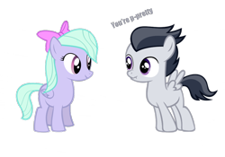 Size: 930x651 | Tagged: safe, artist:lunaticdawn, artist:pegasus-drake, artist:sofunnyguy, flitter, rumble, age regression, female, filly, flitterumble, male, scrunchy face, shipping, simple background, straight, transparent background, vector, younger