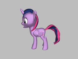 Size: 2000x1500 | Tagged: safe, twilight sparkle, twilight sparkle (alicorn), alicorn, pony, 3d, alternate hairstyle, angry, female, mare