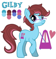 Size: 2148x2264 | Tagged: safe, artist:matteglaze, oc, oc only, oc:gilby, glasses, ponysona, reference sheet, simple background, solo, transparent background