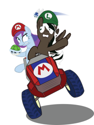 Size: 772x1034 | Tagged: safe, artist:spectty, oc, oc only, luigi, mario, mario kart, mario kart double dash, super mario bros.