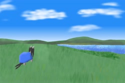 Size: 4288x2848 | Tagged: safe, artist:thenumber15, oc, oc only, oc:perigrim pi, cloud, cloudy, island, lake, scotland, yell