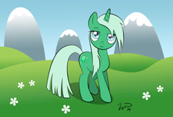 Size: 1536x1045 | Tagged: safe, artist:wdeleon, oc, oc only, oc:emerald hues, pony, unicorn, looking at you, prpg2, rpg, solo