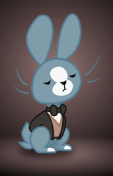 Size: 638x1000 | Tagged: safe, artist:saby, derpibooru exclusive, oc, oc only, rabbit, clothes, eyes closed, male, non-pony oc, simple background, solo, suit, vector