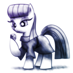 Size: 512x512 | Tagged: safe, artist:remyroez, boulder (pet), maud pie, monochrome, solo