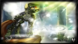 Size: 1280x720 | Tagged: artist needed, source needed, safe, halo (series), halo 4, master chief, ponified, solo