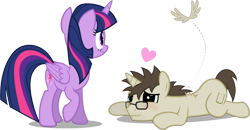 Size: 2513x1304 | Tagged: safe, artist:zacatron94, twilight sparkle, twilight sparkle (alicorn), oc, oc:blank novel, alicorn, pony, female, mare