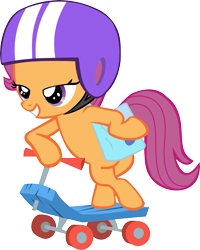 Size: 6000x7513 | Tagged: safe, artist:chrisgotjar, scootaloo, absurd resolution, helmet, saddle bag, scooter, simple background, solo, transparent background, vector