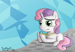 Size: 800x560 | Tagged: safe, artist:thealjavis, sweetie belle, heart, jewelry, pendant