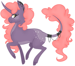 Size: 949x841 | Tagged: safe, artist:errosavia, oc, oc only, classical unicorn, pony, unicorn, adoptable, curved horn, leonine tail