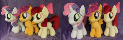 Size: 4512x1504 | Tagged: safe, artist:whitedove-creations, apple bloom, scootaloo, sweetie belle, cutie mark crusaders, irl, photo, plushie