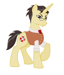 Size: 1344x1552 | Tagged: safe, artist:samuraivalerie, pony, unicorn, medic, one hoof raised, ponified, team fortress 2