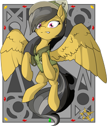 Size: 2225x2613 | Tagged: safe, artist:amberpendant, derpibooru import, daring do, floating, solo