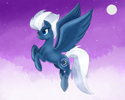 Size: 1280x1024 | Tagged: safe, artist:mlp-firefox5013, night glider, flying, moon, night sky, solo, stars