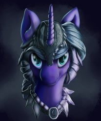 Size: 2931x3537 | Tagged: safe, artist:sceathlet, nightmare moon, alicorn, pony, bust, redesign, solo