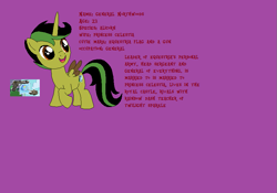 Size: 879x615 | Tagged: safe, oc, oc only, oc:general northwoods, alicorn, pony, donut steel, gary stu, joke oc, male, recolor, solo