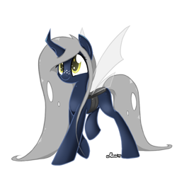 Size: 500x500 | Tagged: safe, artist:srmario, oc, oc only, oc:silverwind, changeling, changepony, hybrid, blue skin, cute, golden eyes, interspecies offspring, offspring, parent:oc:doctiry, parent:oc:platan, parents:oc x oc, parents:platiry, platiry, simple background, solo, transparent background, vector