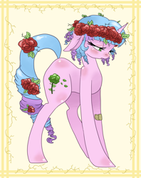 Size: 2404x3032 | Tagged: safe, artist:sk-ree, oc, oc only, oc:ivy lush, flower, solo