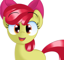 Size: 1889x1800 | Tagged: safe, artist:sykobelle, apple bloom, happy, simple background, solo, transparent background