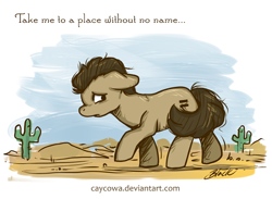 Size: 800x584 | Tagged: safe, artist:caycowa, doctor whooves, the cutie map, cactus, desert, double negative, equal cutie mark, solo